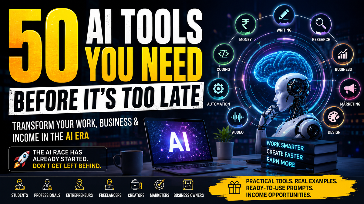 50 AI Tools You Need Before It's Too Late p