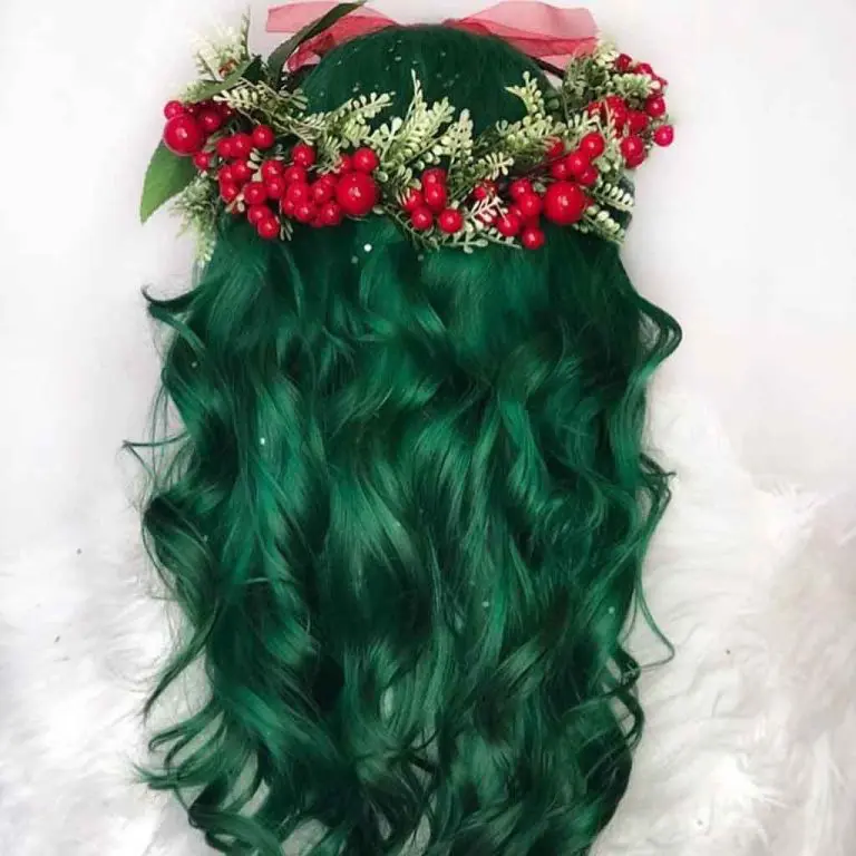 Emerald Waves with a Festive Berry Crown