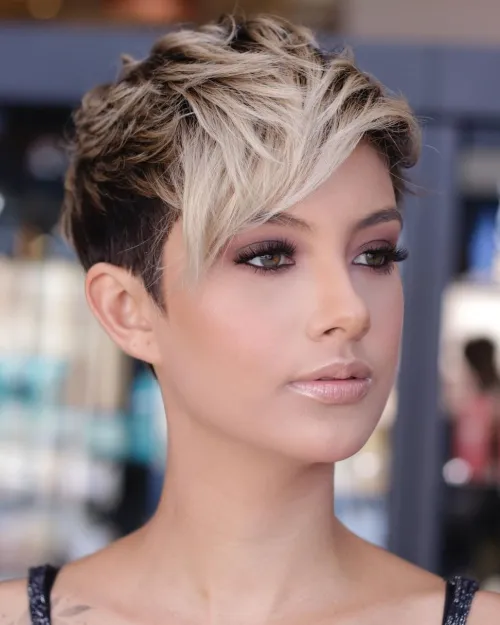 Pixie Cut With Highlights