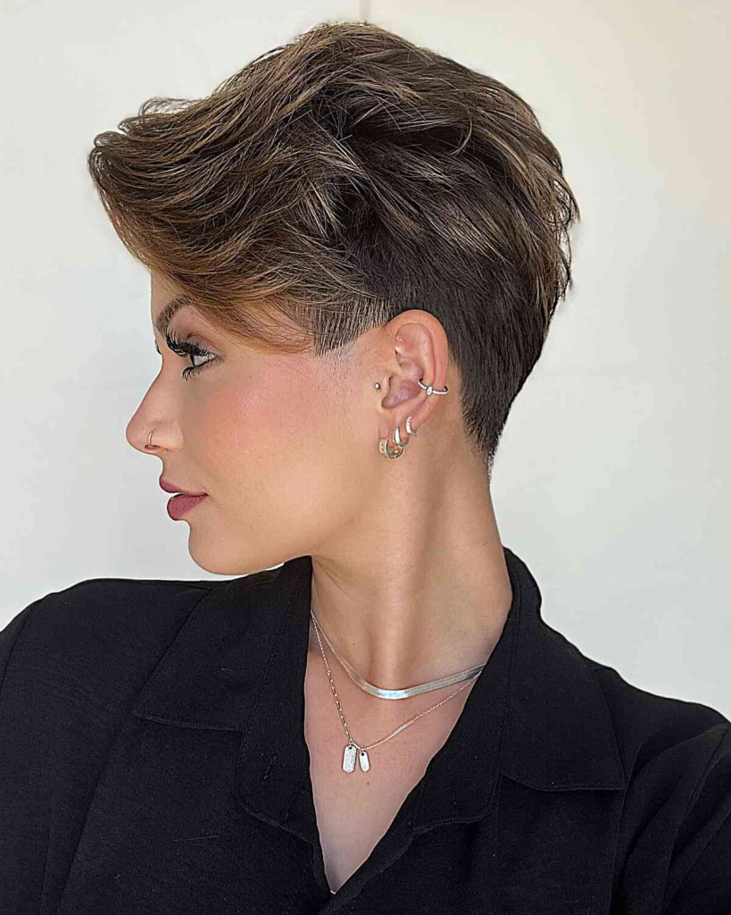 Pixie Cut With Highlights