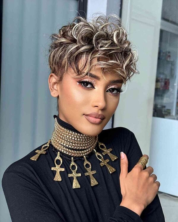 Pixie Cut With Highlights