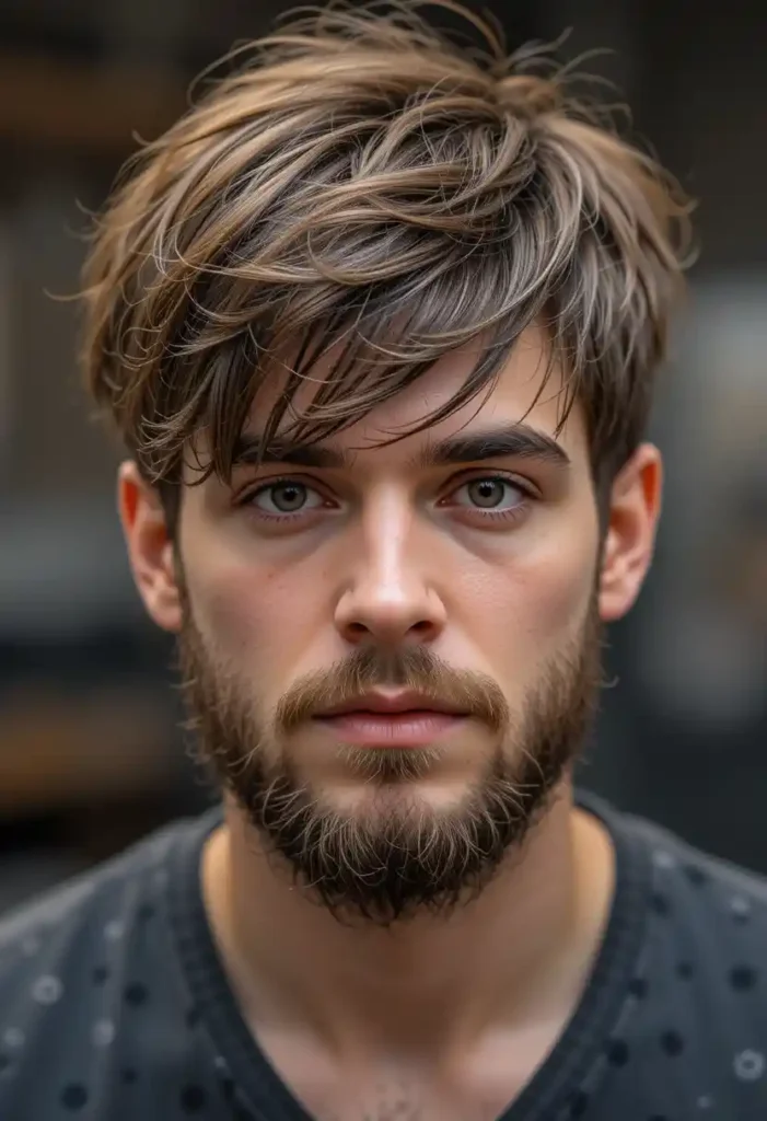 Rugged Messy Fringe Haircut