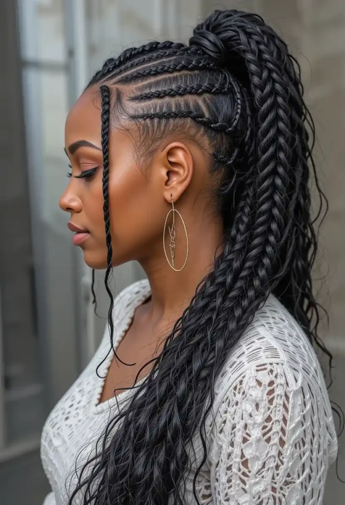 Cornrow Braided Ponytail