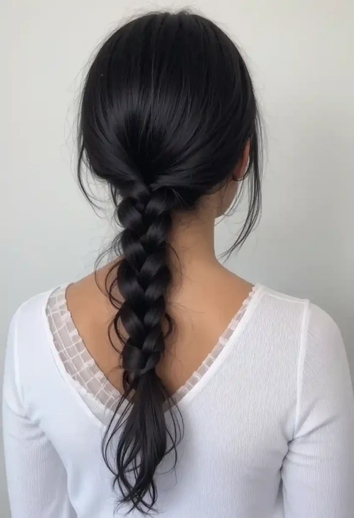 Low Braided Ponytail for Black Hair
