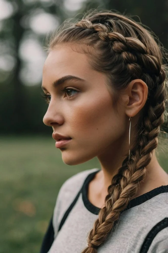 Side Braided Low Ponytail