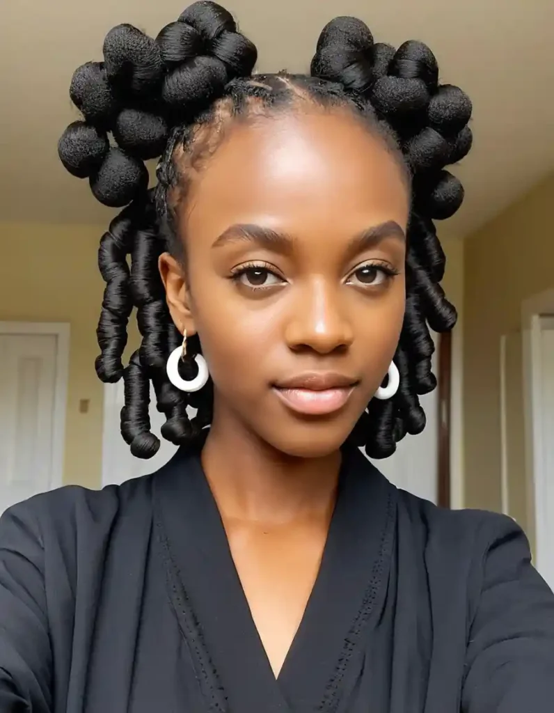 Bantu Knots on 4C Hair