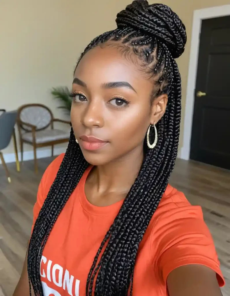 Protective Box Braids on 4C Hair