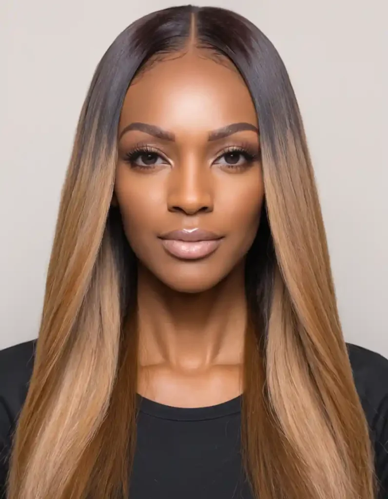 Straight Frontal with Ombre
