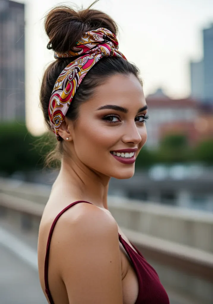 Bun with Hair Wrap