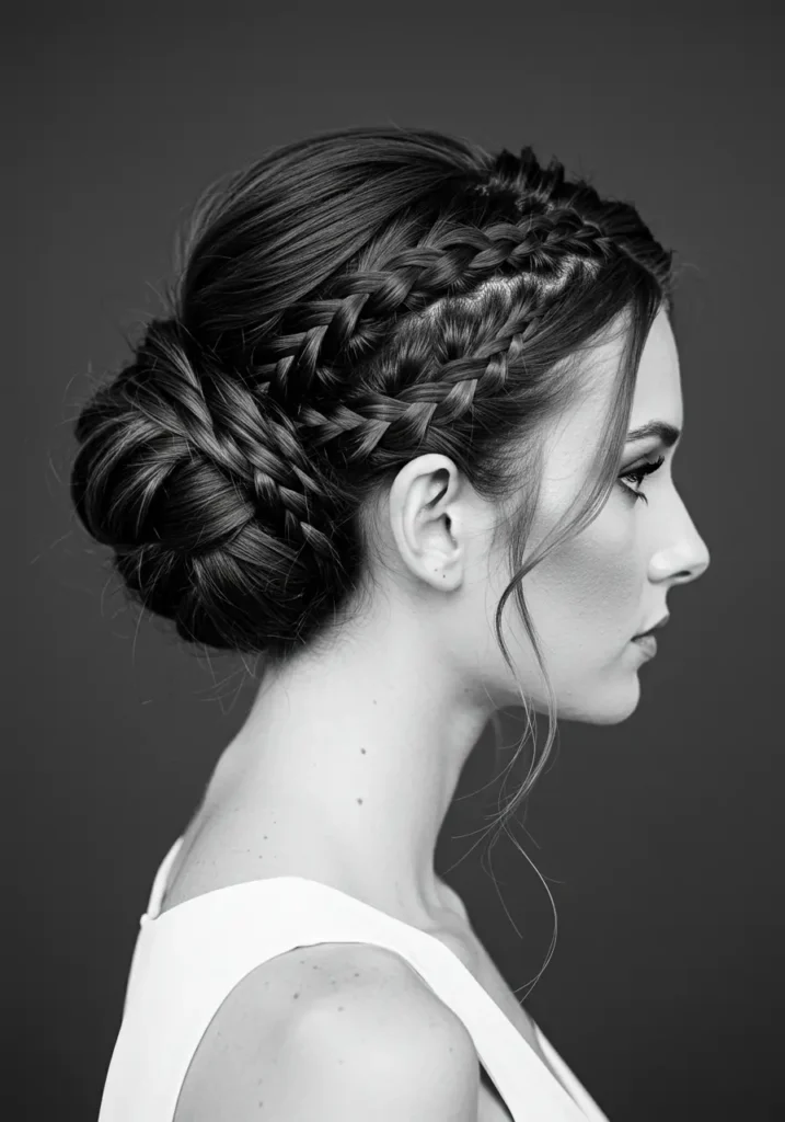 Side Bun with Braids