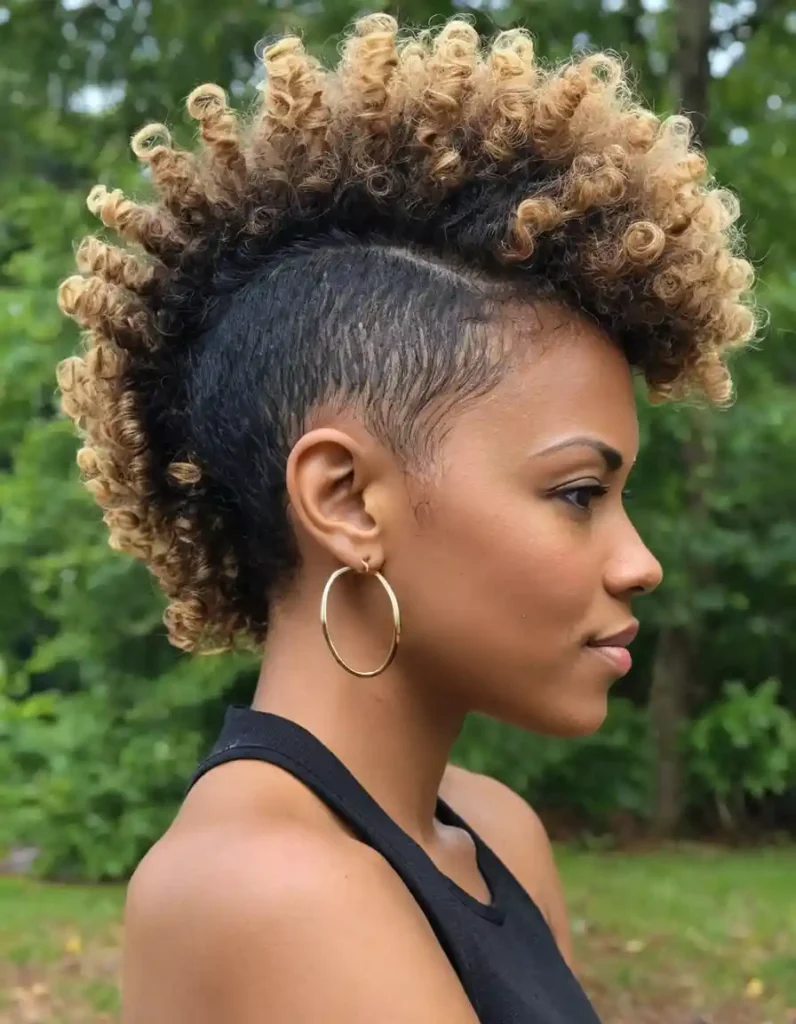 Curly Natural Hair Mohawk