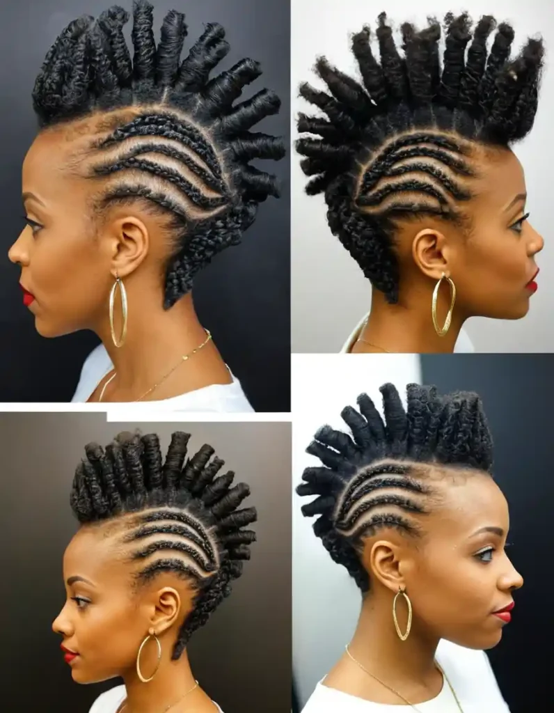 Twisted Natural Hair Mohawk