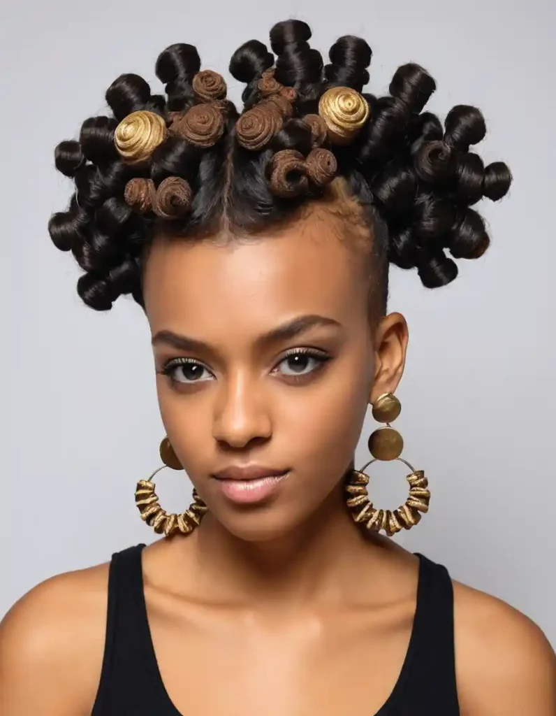 Mohawk with Bantu Knots