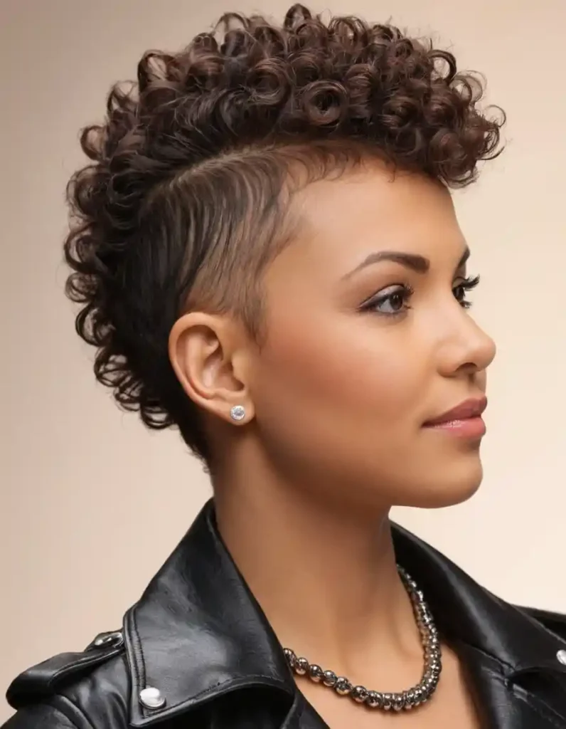 Short Mohawk with Defined Curls