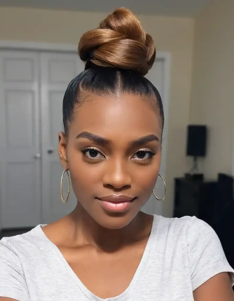 Half-Up Top Knot Quick Weave Hairstyle