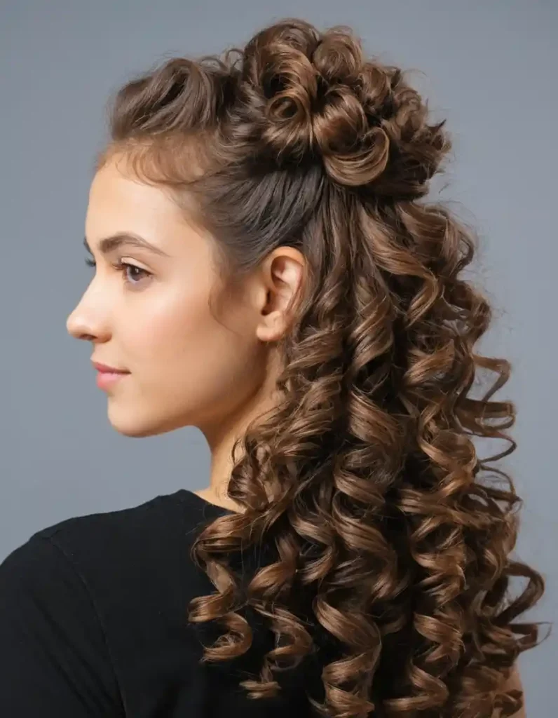 Curly Half-Up, Half-Down