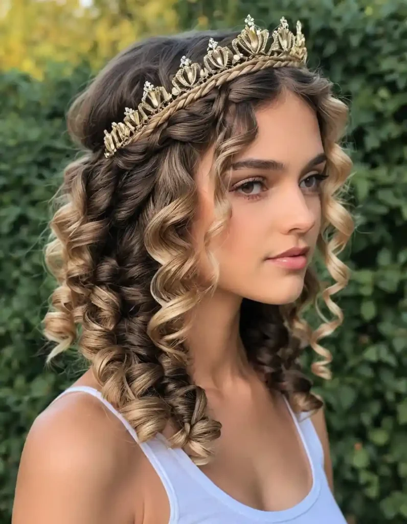 Curly Braided Crown