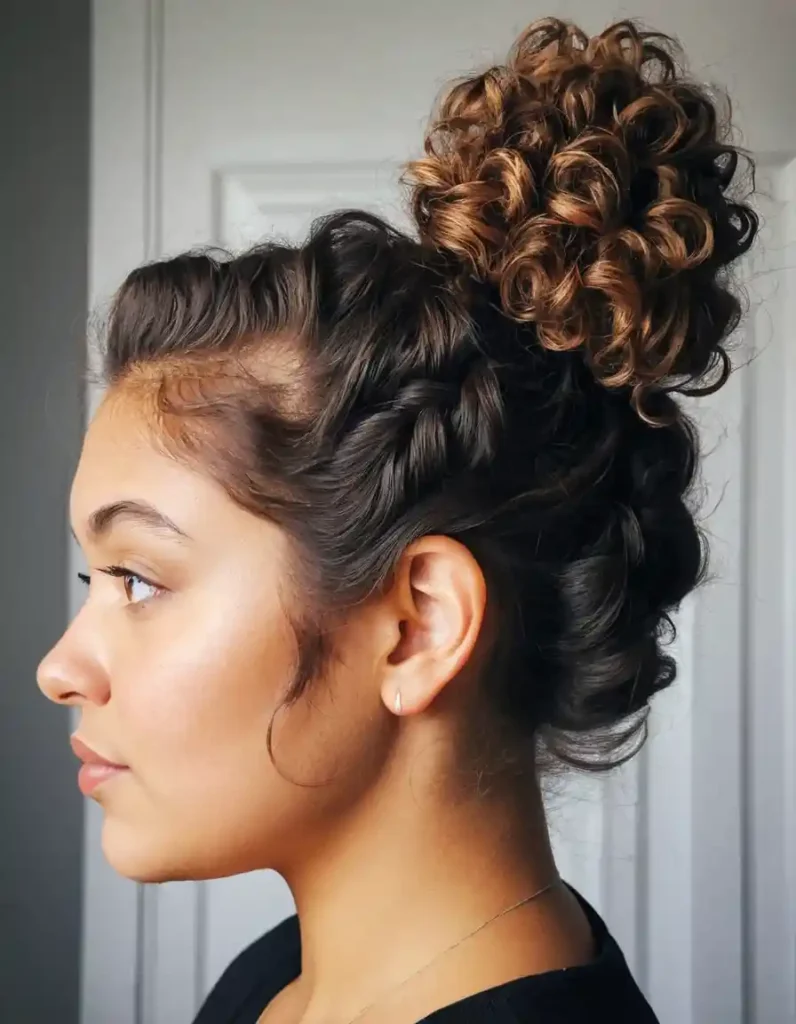 Curly High Bun