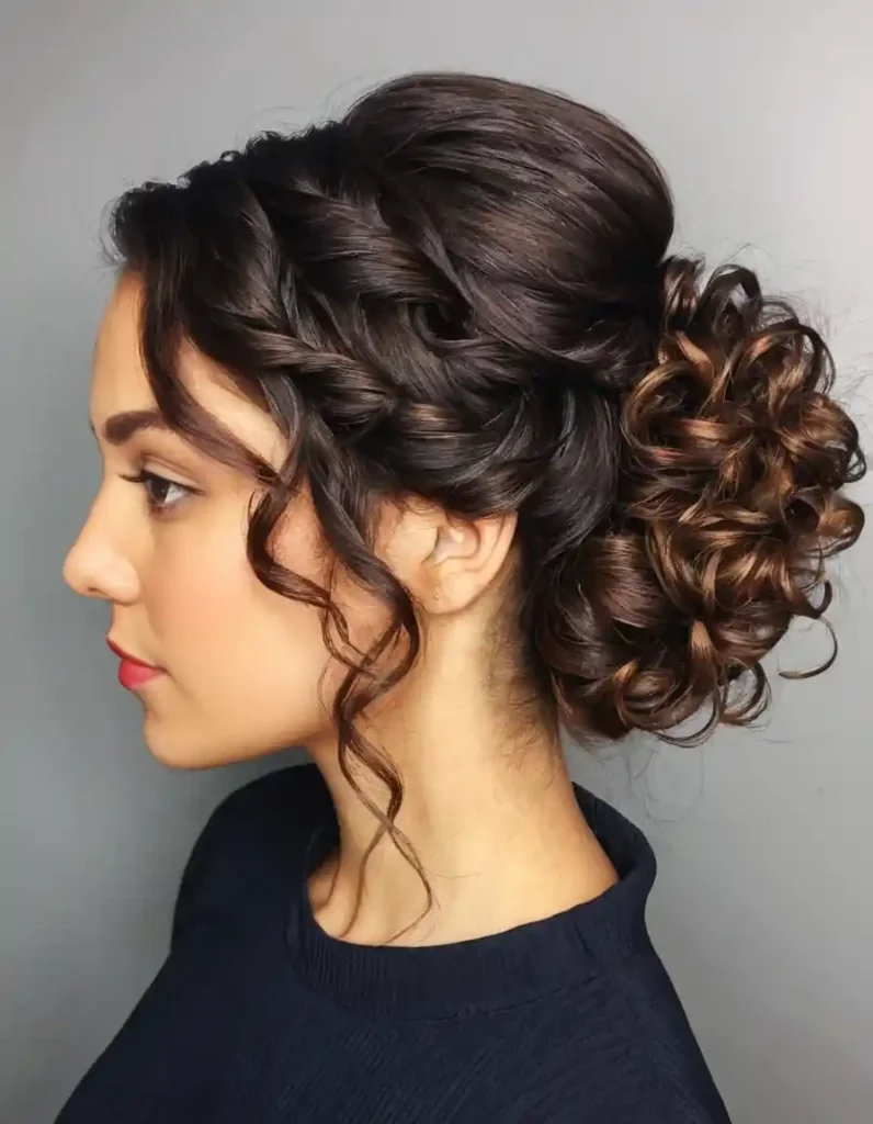 Curly Low Side Bun