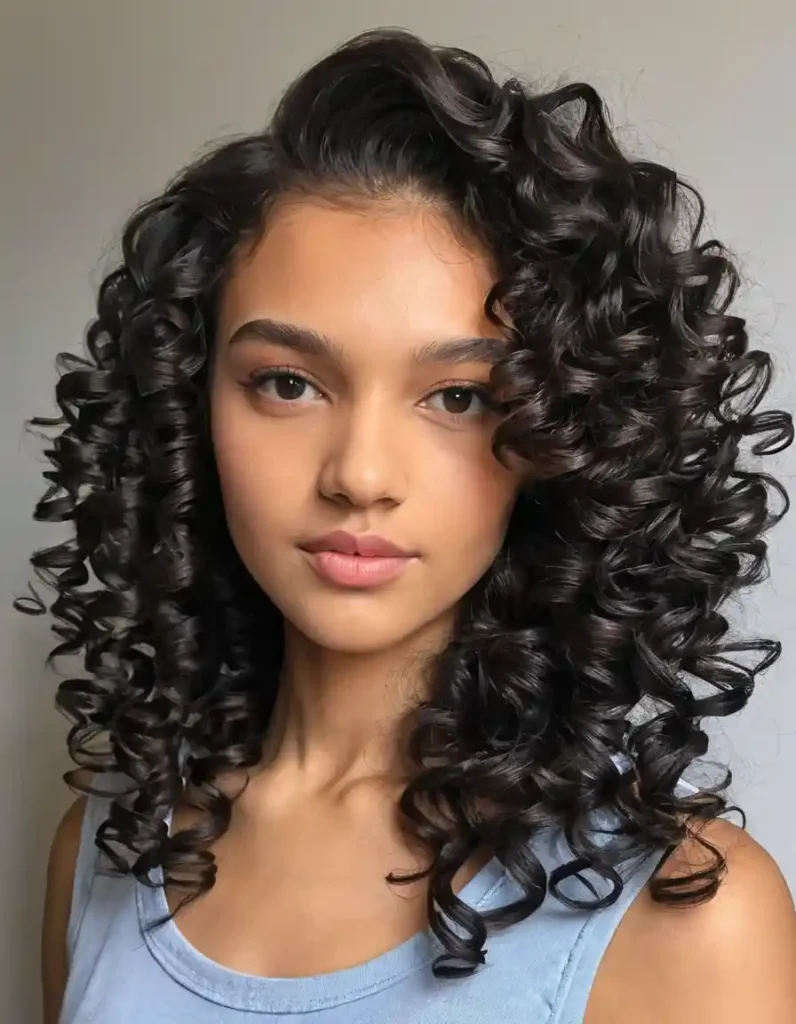 Curly Side Part