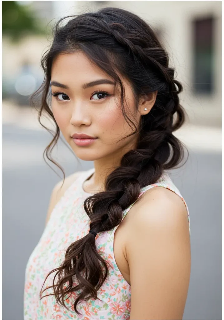 Curly Fishtail Braid
