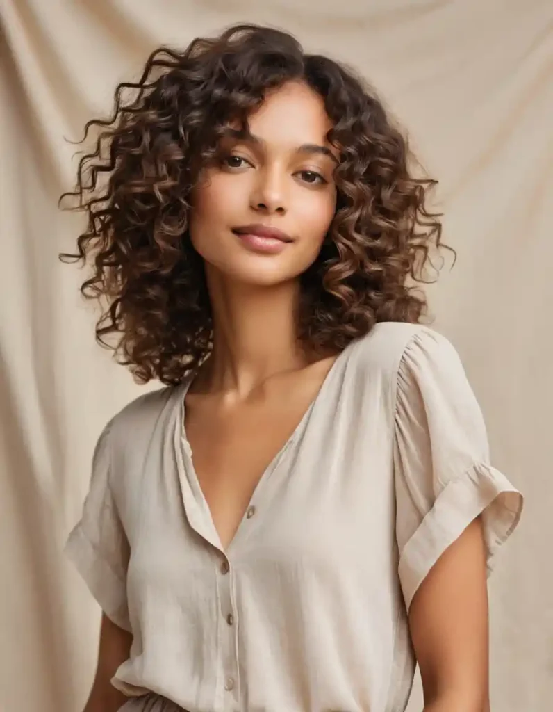 Curly Shoulder Cut