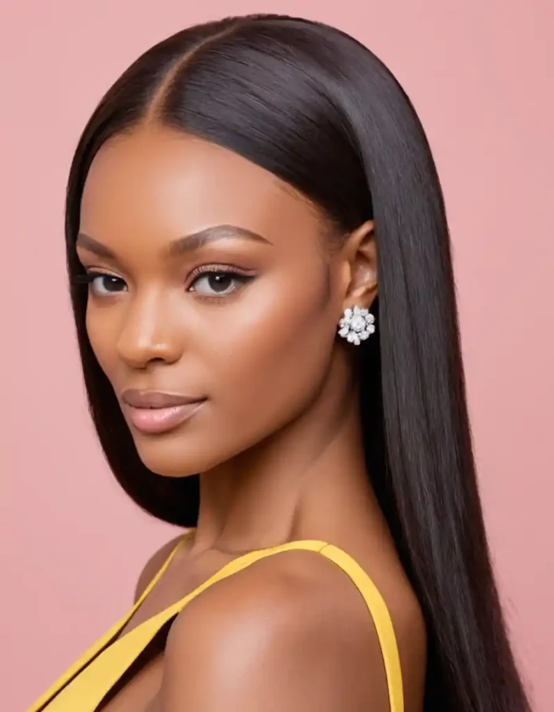 traight Frontal with Tucked Behind the Ear