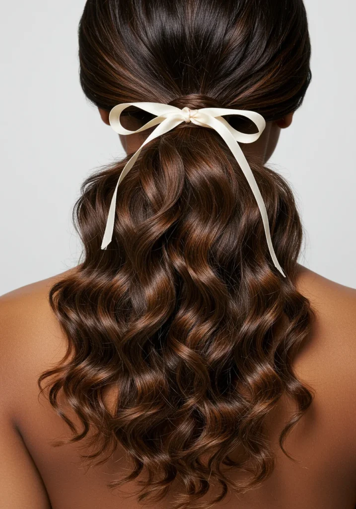 Curly Wedding Ponytail