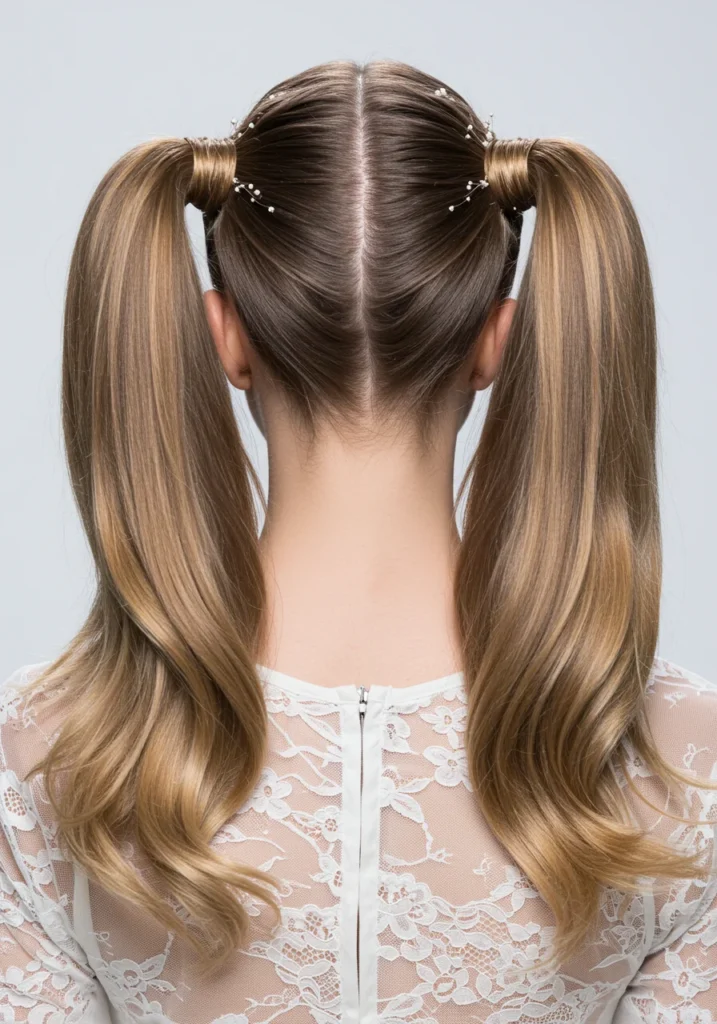 Double Ponytail Wedding Look