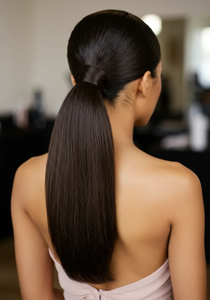 Elegant Bridesmaid Hair Ponytail