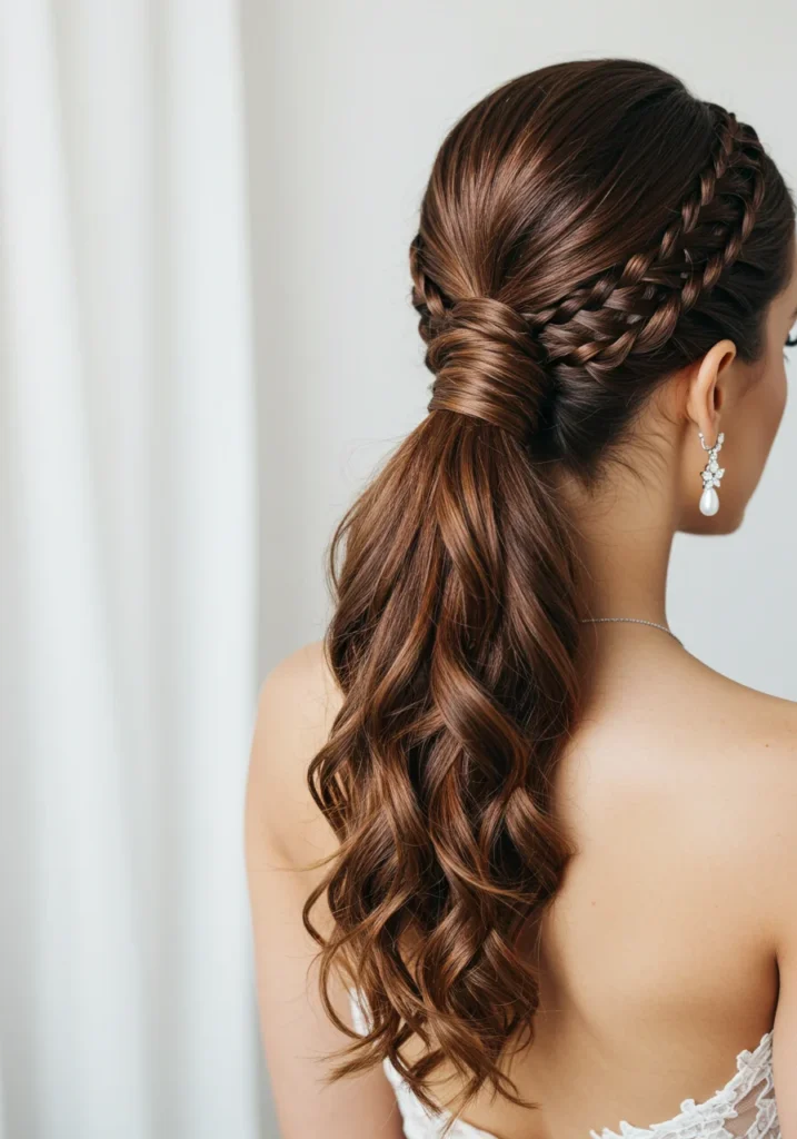 Elegant Wedding Ponytail with Braids