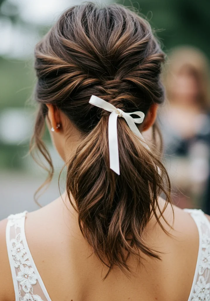 Messy Wedding Ponytail