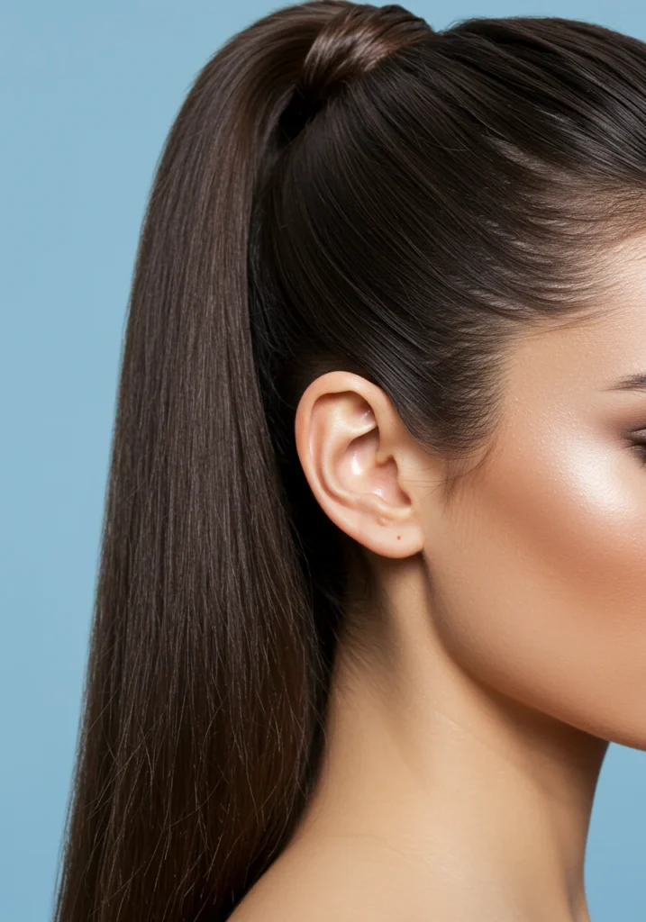 Straight High Bridesmaid Ponytail