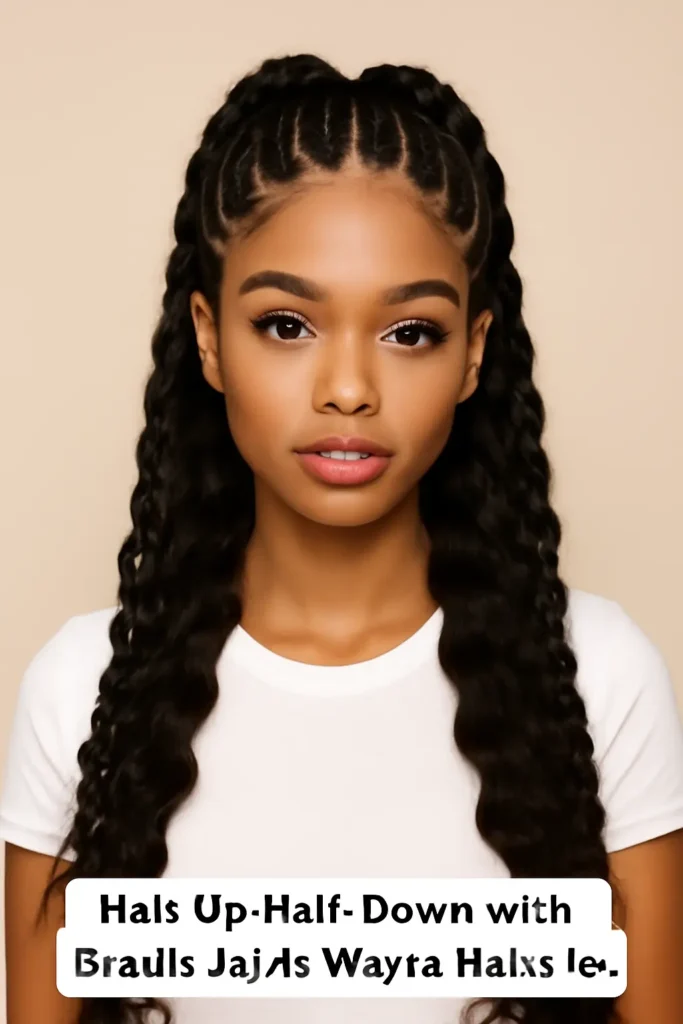 Half-Up, Half-Down with Braids