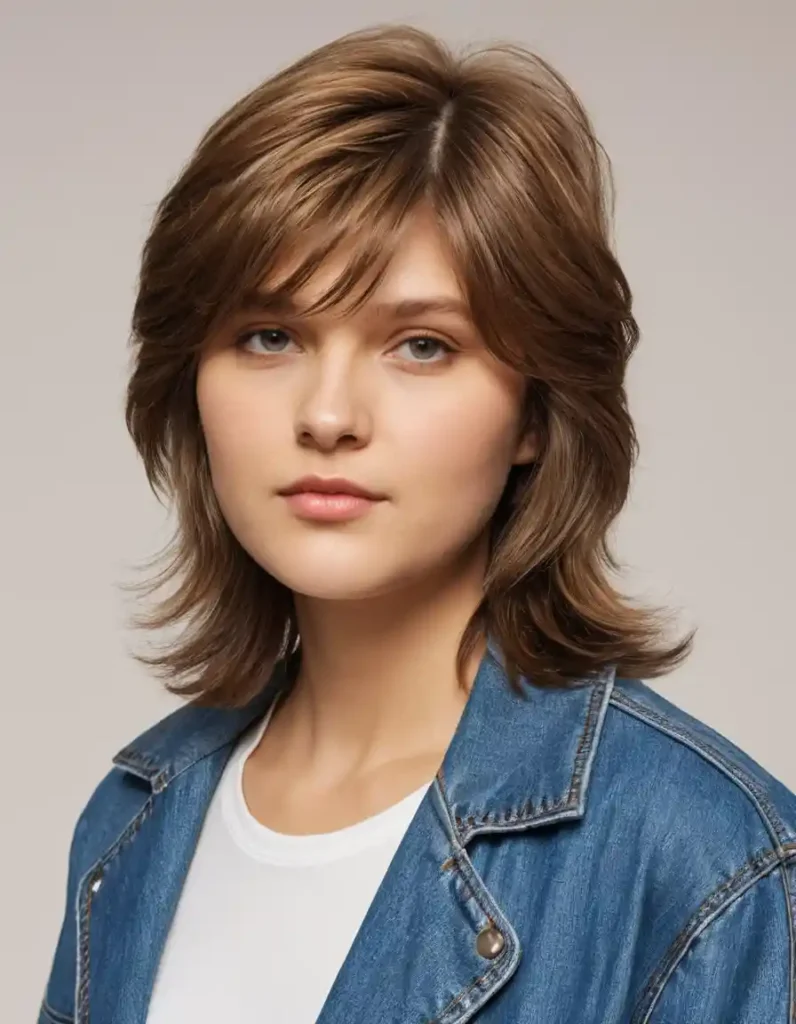 The Soft Shaggy Mullet with Side Part