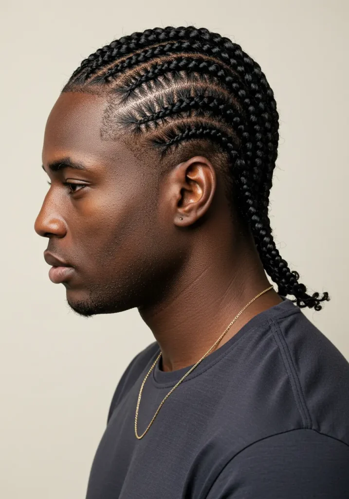 Side-Swept Cornrows