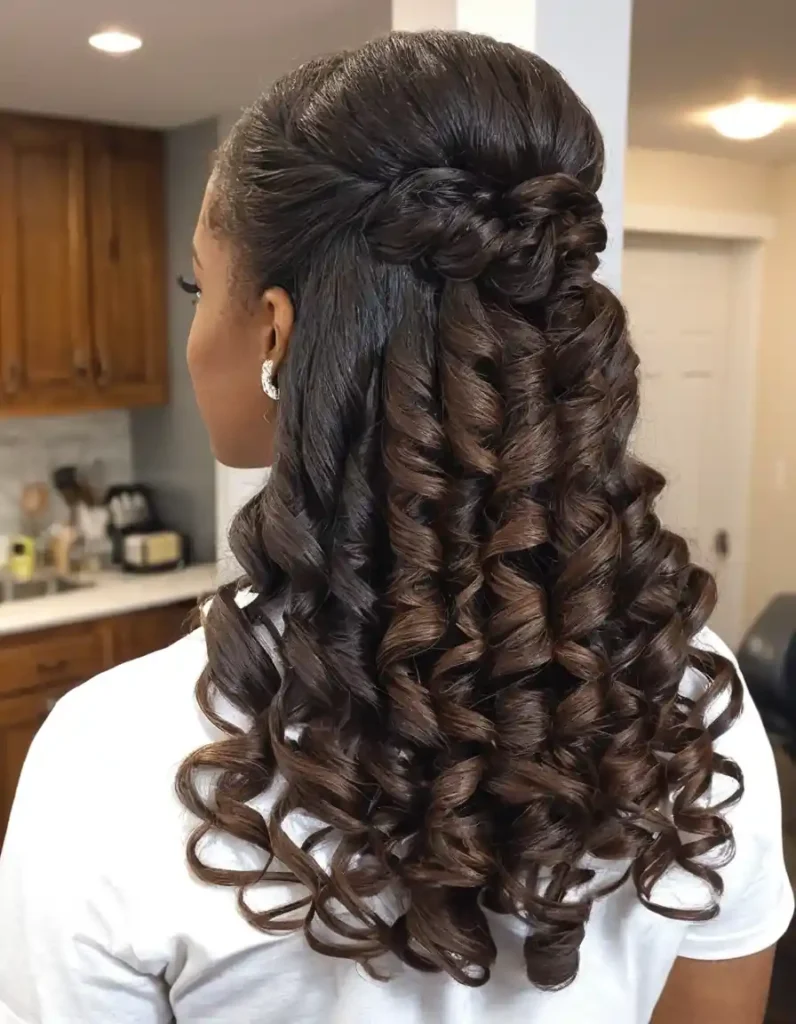 Half-Up, Half-Down with Curls