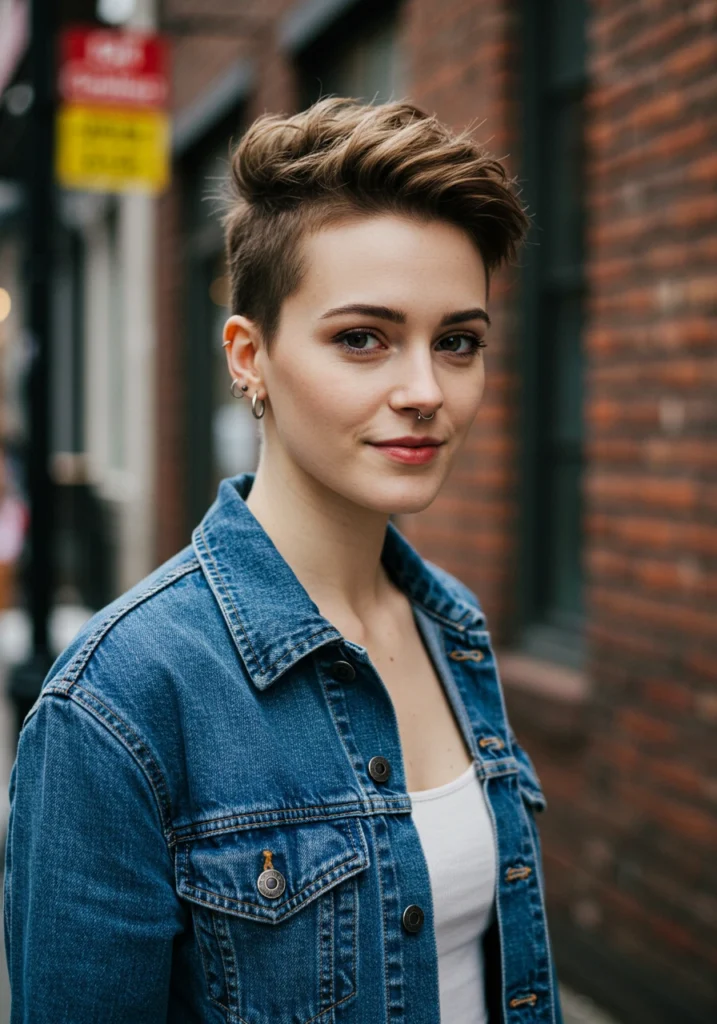 Classic Shaved Sides Pixie Cut