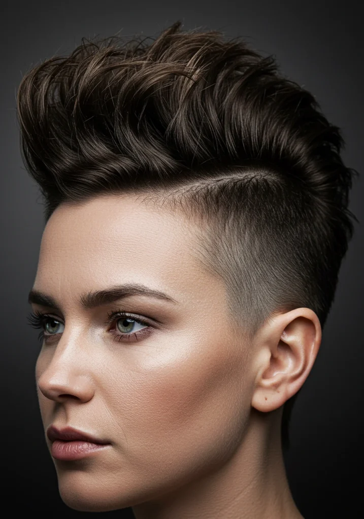 Mohawk-Inspired Shaved Sides Pixie