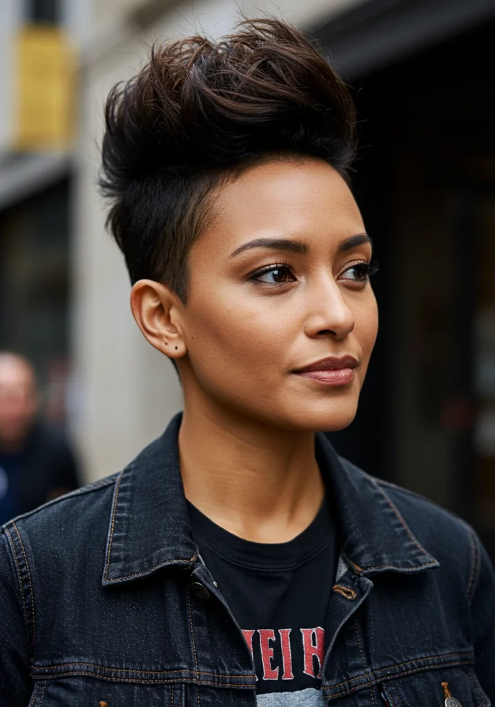 Shaved Sides Pixie Cut with Faux Hawk