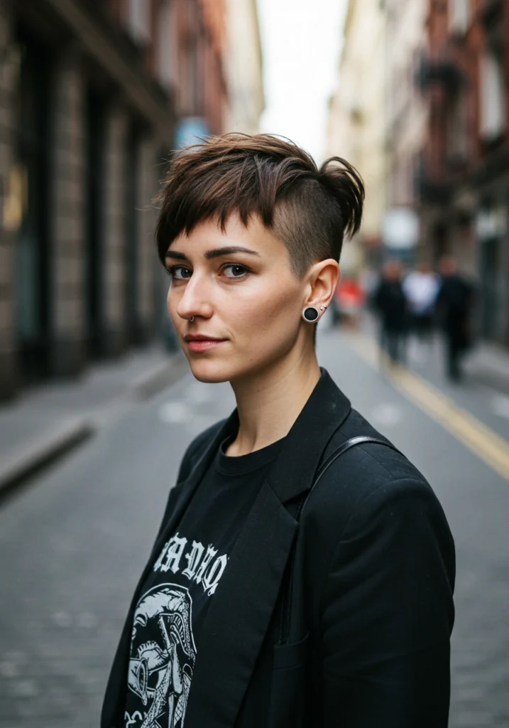 Shaved Sides Pixie with Side Bangs